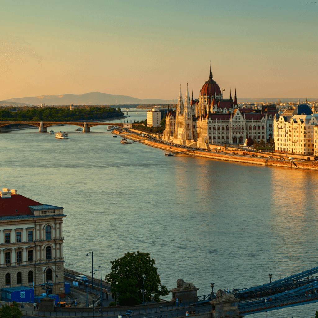 Parliament and river Danube in Budapest